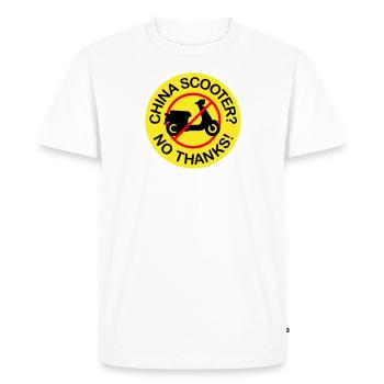 Scooter chinois ? Non merci! (3 couleurs) - T-shirt Premium bio Homme - blanc - Devant - Nico (187cm)