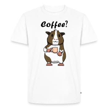 Bureau du lundi au café mignon cobaye - T-shirt Premium bio Homme - blanc - Devant - Nico (187cm)