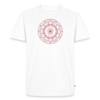 Motif de mandala en rouge - T-shirt Premium bio Homme - blanc - Devant - Nico (187cm)