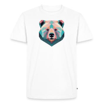 Geometric bear bear gift - Men's Premium Organic T-Shirt - white - Front - Nico (187cm)