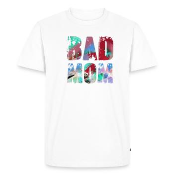 mauvaise maman, maman, graffiti, noir, typo, police, coloré - T-shirt Premium bio Homme - blanc - Devant - Nico (187cm)