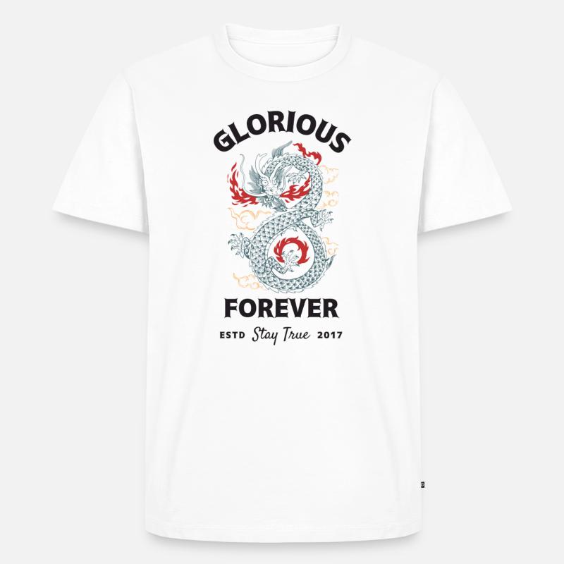 Glorious Forever_Dragon - Männer Premium Bio T-Shirt - Weiß