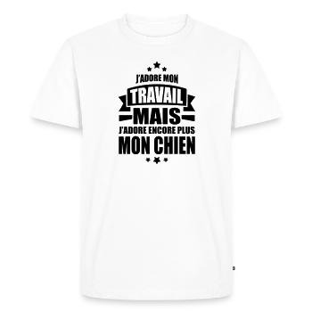 j'adore mon chien - T-shirt Premium bio Homme - blanc - Devant - Nico (187cm)