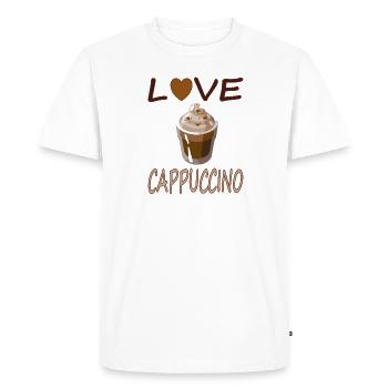 I love cappuccino coffee drinking gift idea - Men's Premium Organic T-Shirt - white - Front - Nico (187cm)