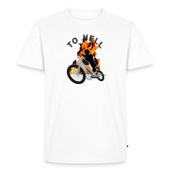 Balade en moto en enfer Casque de moto poison - T-shirt Premium bio Homme - blanc - Devant - Nico (187cm)