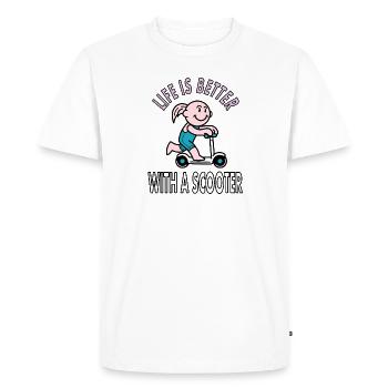 Scooter rider scooter ride cyclomoteur deux-roues cadeau - T-shirt Premium bio Homme - blanc - Devant - Nico (187cm)