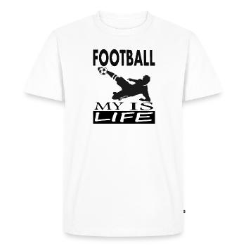 Playing football football players scoring goals sports - Men's Premium Organic T-Shirt - white - Front - Nico (187cm)
