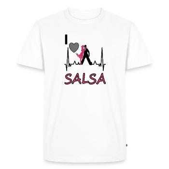 J’aime danser salsa école de danse danse couple cadeau - T-shirt Premium bio Homme - blanc - Devant - Nico (187cm)