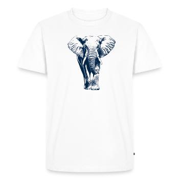Éléphant - T-shirt Premium bio Homme - blanc - Devant - Nico (187cm)