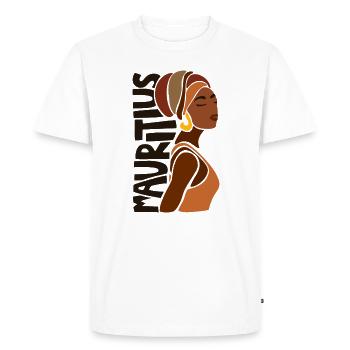 Maurice Afrique Patrimoine Ethnique Souvenir - T-shirt Premium bio Homme - blanc - Devant - Nico (187cm)