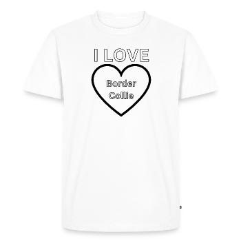 I Love Border Collie Fan Chien propriétaire Chien - T-shirt Premium bio Homme - blanc - Devant - Nico (187cm)