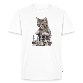 Chat en tant que joueur d’échecs - Parfait pour les échecs et - T-shirt Premium bio Homme - blanc - Devant - Nico (187cm)