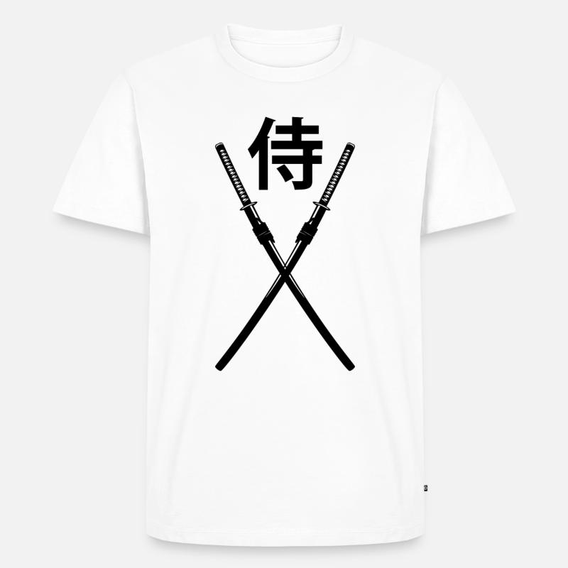 Schwert - Samurai - Männer Premium Bio T-Shirt - Weiß