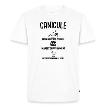 Canicule tshirt drôle humour rigolo été summer - T-shirt Premium bio Homme - blanc - Devant - Nico (187cm)