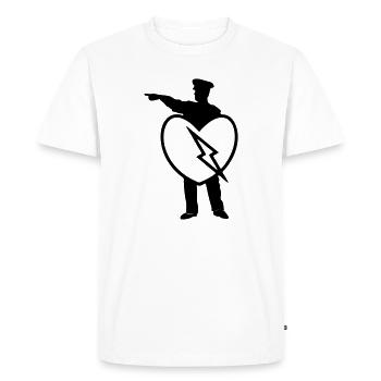 Police Heart Polizei Polizist Liebe Herz Geschenk - Men's Premium Organic T-Shirt - white - Front - Nico (187cm)