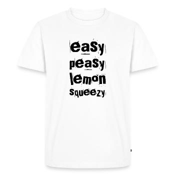 Easy Peasy Lemon Squeezy – Funny Saying - Men's Premium Organic T-Shirt - white - Front - Nico (187cm)