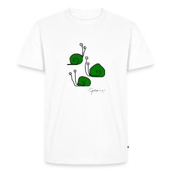 Escargotsmeeting © Chyropterum Innoxius - T-shirt Premium bio Homme - blanc - Devant - Nico (187cm)