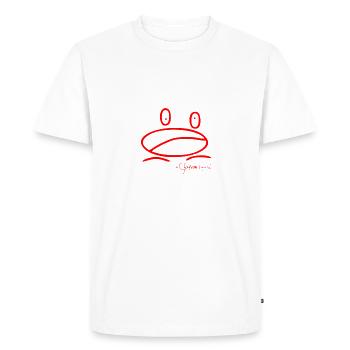 Grenouillemini - Ranunculus Oophagus - T-shirt Premium bio Homme - blanc - Devant - Nico (187cm)