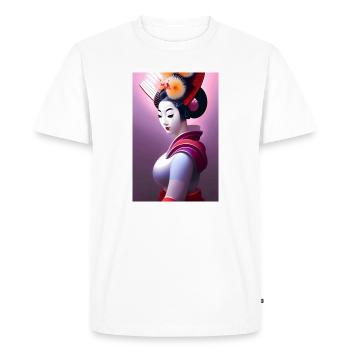 Geisha 9 - T-shirt Premium bio Homme - blanc - Devant - Nico (187cm)