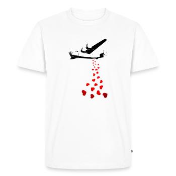 Le Bomber de l’Amour dans le style Street Art - T-shirt Premium bio Homme - blanc - Devant - Nico (187cm)
