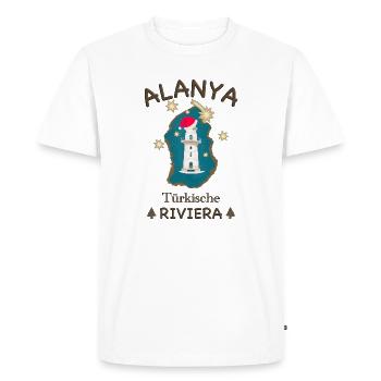 Noël, Turquie Alanya, Phare - T-shirt Premium bio Homme - blanc - Devant - Nico (187cm)