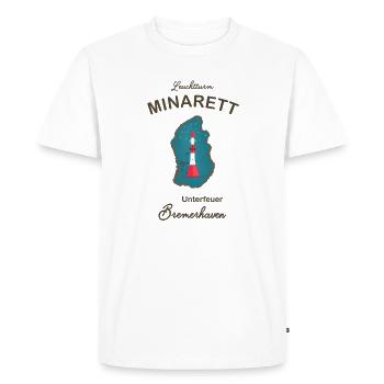 Bremerhaven, phare sous le feu, minaret, - T-shirt Premium bio Homme - blanc - Devant - Nico (187cm)