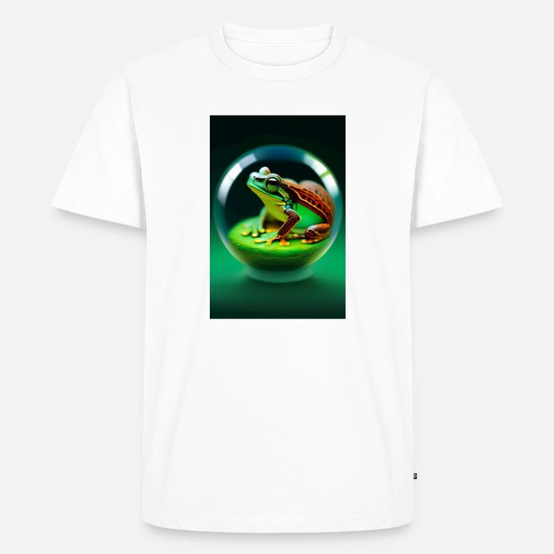 Frosch in einer Kugel - Männer Premium Bio T-Shirt - Weiß