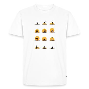 Yoga Pilates Mediation Sports - Men's Premium Organic T-Shirt - white - Front - Nico (187cm)