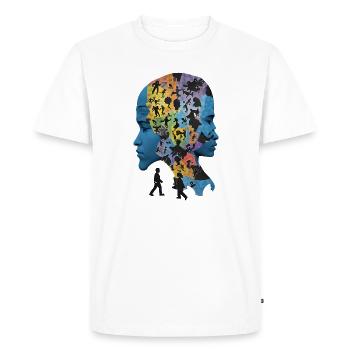 Le puzzle humain - T-shirt Premium bio Homme - blanc - Devant - Nico (187cm)