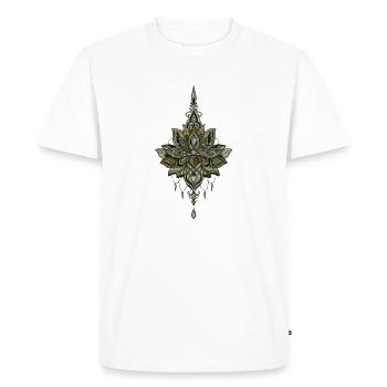 De belles et mystérieuses fleurs de lotus. - T-shirt Premium bio Homme - blanc - Devant - Nico (187cm)