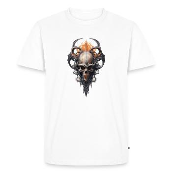 Dark Fantasy Skull Crest Symbol Shirt - Men's Premium Organic T-Shirt - white - Front - Nico (187cm)