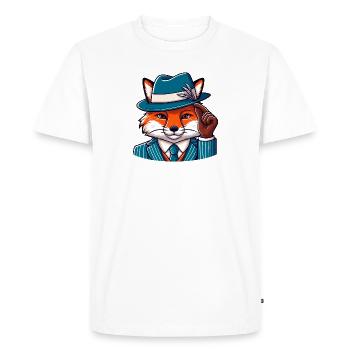 Renard mafieux - T-shirt Premium bio Homme - blanc - Devant - Nico (187cm)