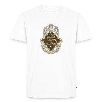 The elegant Ohm sign. - Men's Premium Organic T-Shirt - white - Front - Nico (187cm)