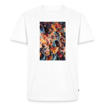 Tourbillons vibrants : un voyage abstrait coloré - T-shirt Premium bio Homme - blanc - Devant - Nico (187cm)