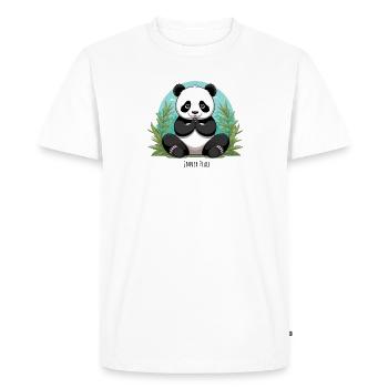 Inner Peace – Meditating Panda - Men's Premium Organic T-Shirt - white - Front - Nico (187cm)