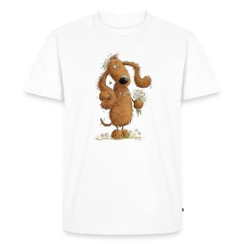 Drôle Teckel Fille Teckel I Teckel I Chien - T-shirt Premium bio Homme - blanc - Devant - Nico (187cm)