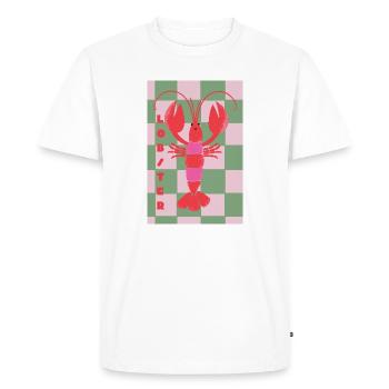 Homard pour vous - rouge-rose-vert dans un style rétro - T-shirt Premium bio Homme - blanc - Devant - Nico (187cm)