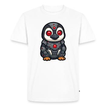 Penguin Robot Cyborg Sci-Fi Vision of the Future - Men's Premium Organic T-Shirt - white - Front - Nico (187cm)