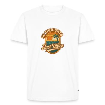 Pas de pensées, juste des vibrations - T-shirt Premium bio Homme - blanc - Devant - Nico (187cm)