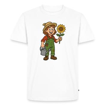 Jardinier - T-shirt Premium bio Homme - blanc - Devant - Nico (187cm)