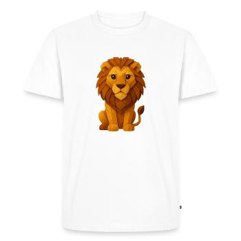Lion en origami majestueux - T-shirt Premium bio Homme - blanc - Devant - Nico (187cm)