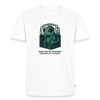 Basilisk.exe - T-shirt Premium bio Homme - blanc - Devant - Nico (187cm)