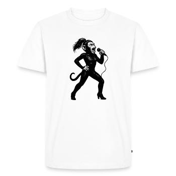 Chanteuse Fille | La danse du singe - T-shirt Premium bio Homme - blanc - Devant - Nico (187cm)
