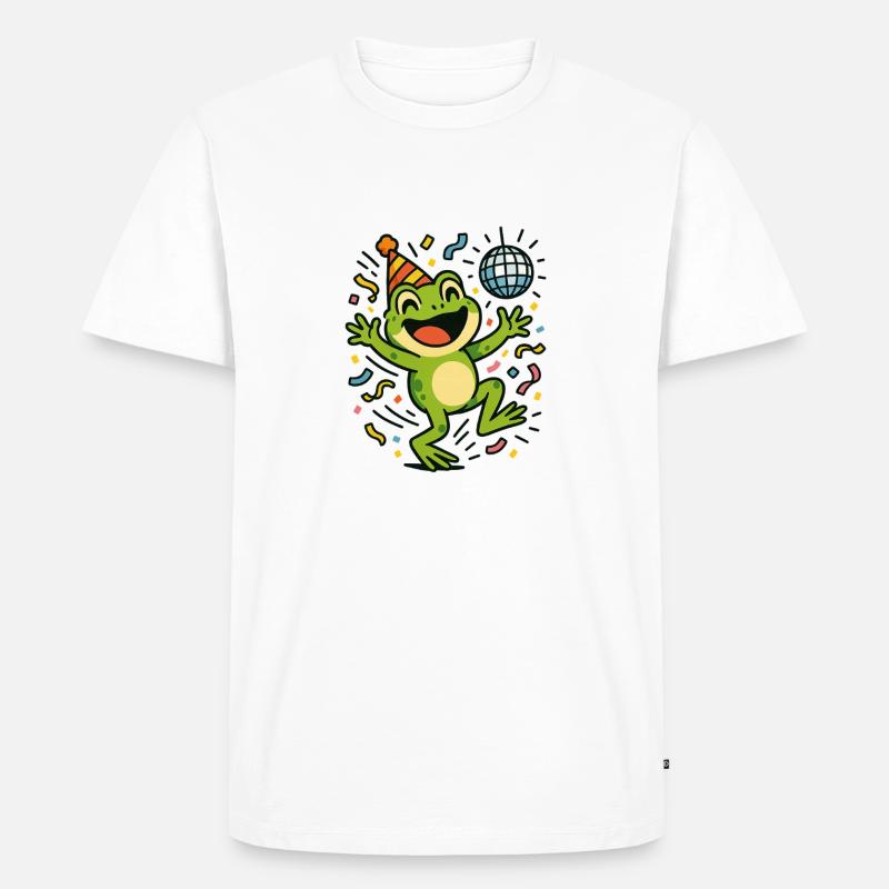 Party-Frosch - Männer Premium Bio T-Shirt - Weiß