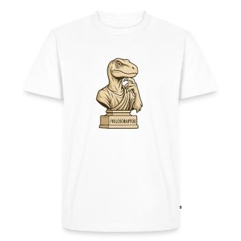 Philosoraptor - Men's Premium Organic T-Shirt - white - Front - Nico (187cm)