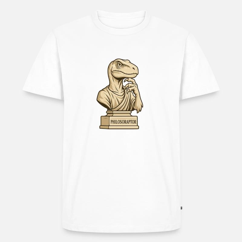 Philosoraptor - Männer Premium Bio T-Shirt - Weiß