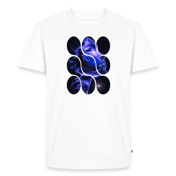 MiCalmaMente T-Shirt Énergie Cosmique 2 - T-shirt Premium bio Homme - blanc - Devant - Nico (187cm)