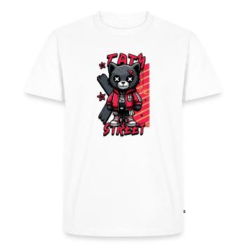 Sweat à capuche Tatty Street Cat Pull - T-shirt Premium bio Homme - blanc - Devant - Nico (187cm)