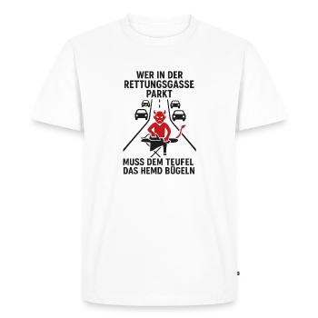 Teufel in der Rettungsgasse : Parking - T-shirt Premium bio Homme - blanc - Devant - Nico (187cm)