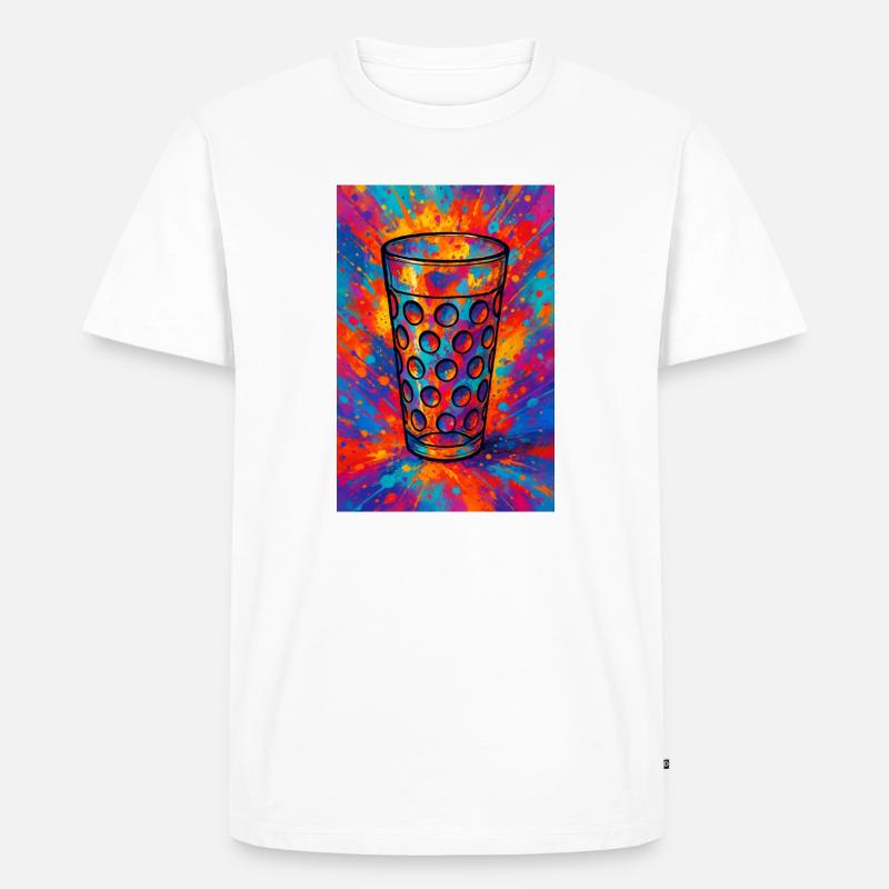 Dubbeglas Explosion - Männer Premium Bio T-Shirt - Weiß